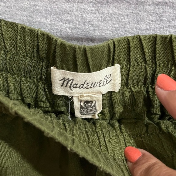 Madewell Green Cargo capri with Elastic Waistband cotton-viscose - Picture 3 of 9